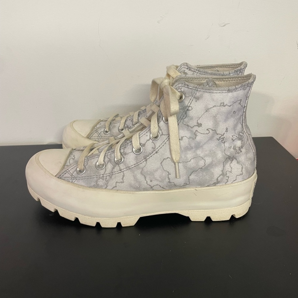 Converse chunky high top marbled grey